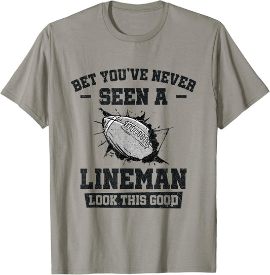 American Football Proud Lineman Football Player T-Shirt - T-Shirt | Sand