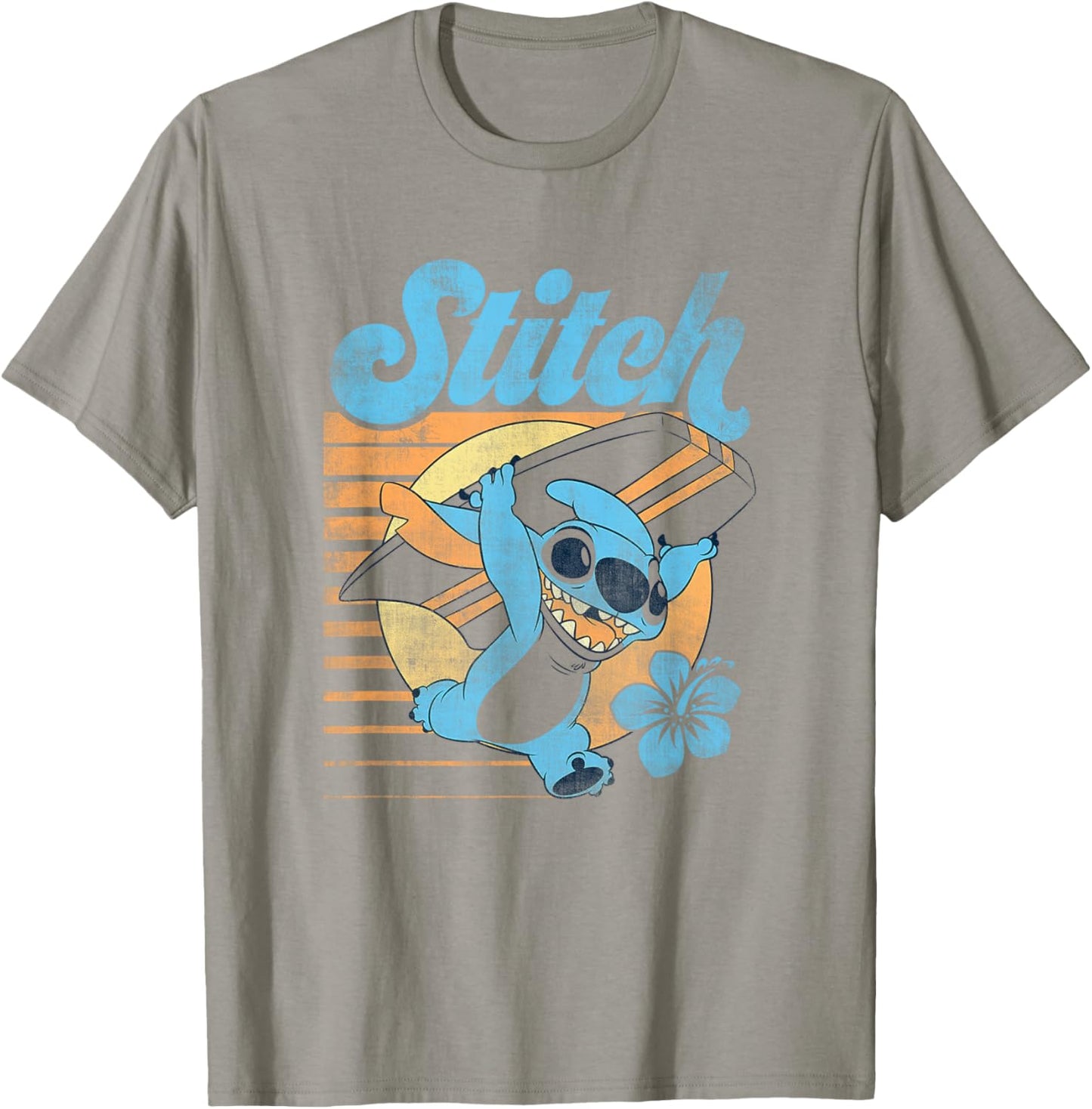 Disney Lilo & Stitch Tropical Vintage Aloha Surf Stitch Logo T-Shirt - T-Shirt | Sand