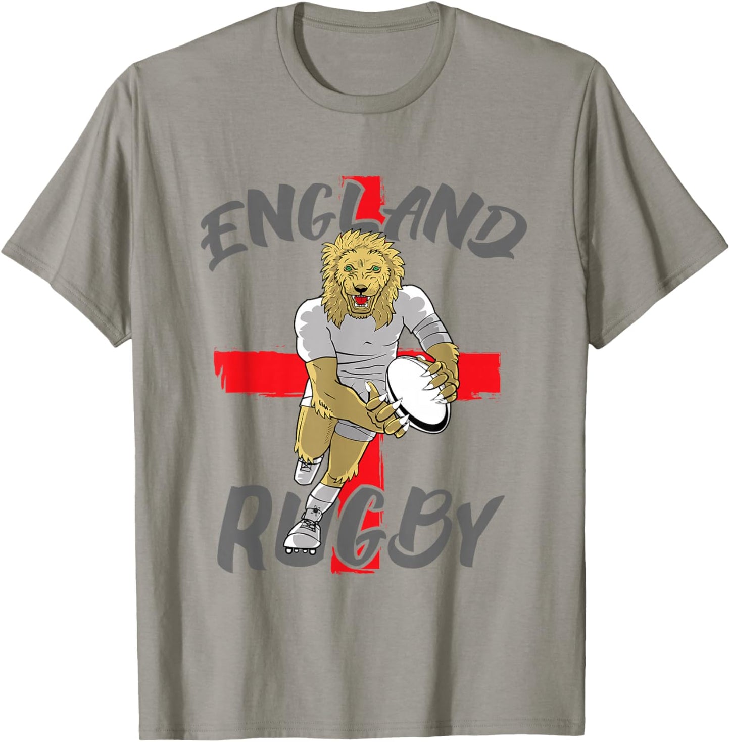 Rugby Fans Gifts: English Rugby England 6 Nations Lion T-Shirt - T-Shirt | Sand