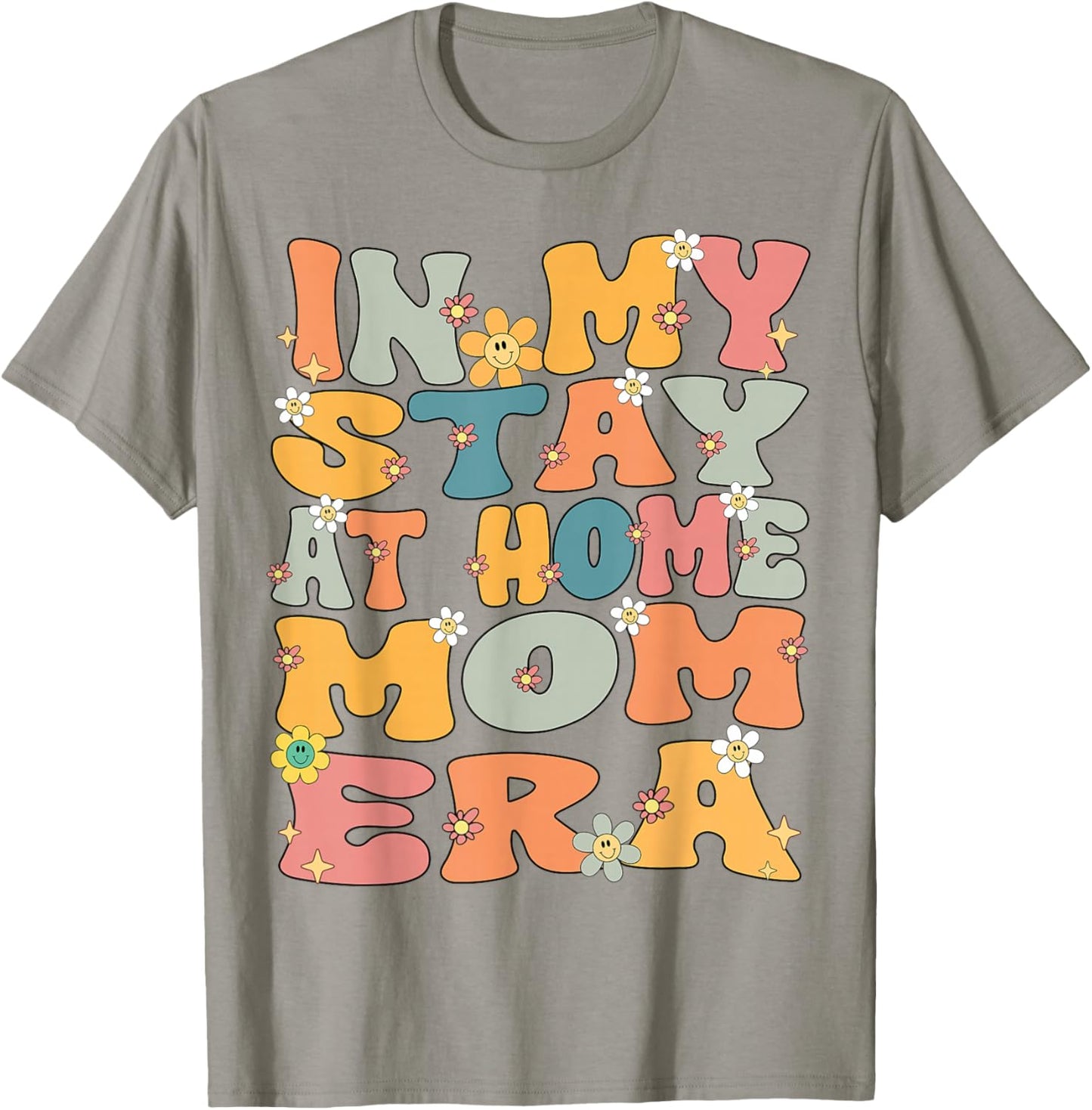 In My Stay At Home Mom Era Retro Groovy Stay At Home Mom T-Shirt - T-Shirt | Sand