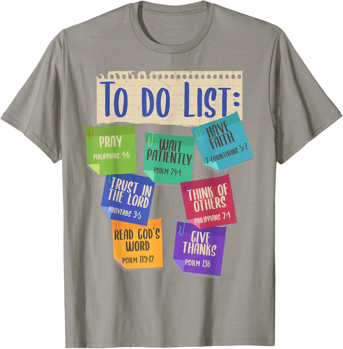 Christian To Do List Faith Bible Verse Religious Christian T-Shirt - T-Shirt | Sand