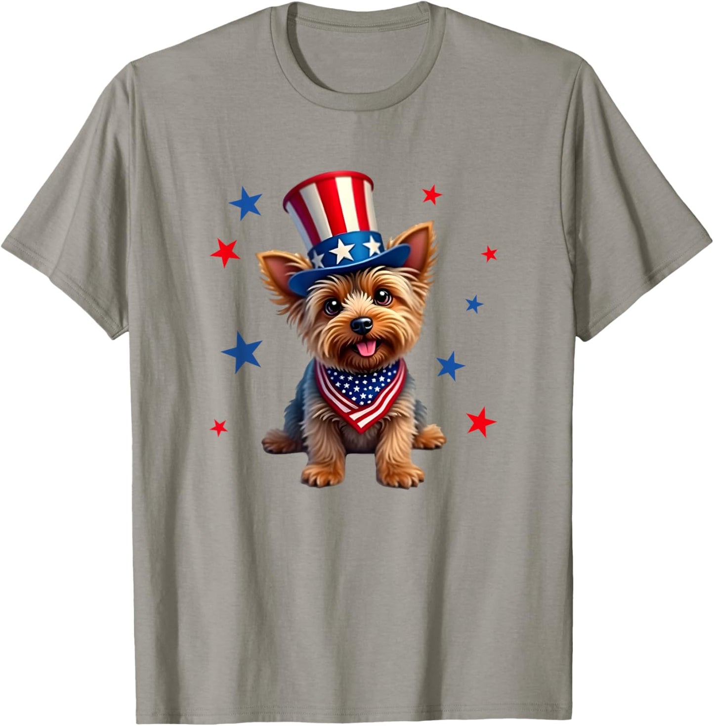 Yorkie, 4th of July, Yorkshire Terrier dog, Patriotic T-Shirt - T-Shirt | Sand