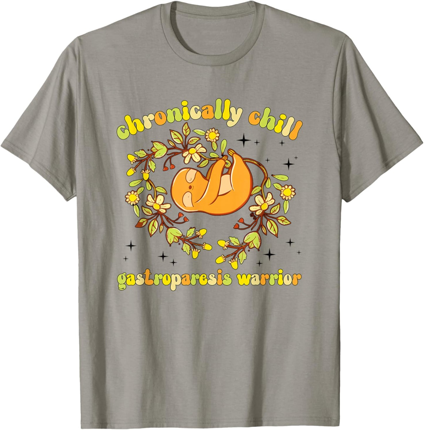 Groovy Gastroparesis Warrior Gastroparesis Awareness Month T-Shirt - T-Shirt | Sand