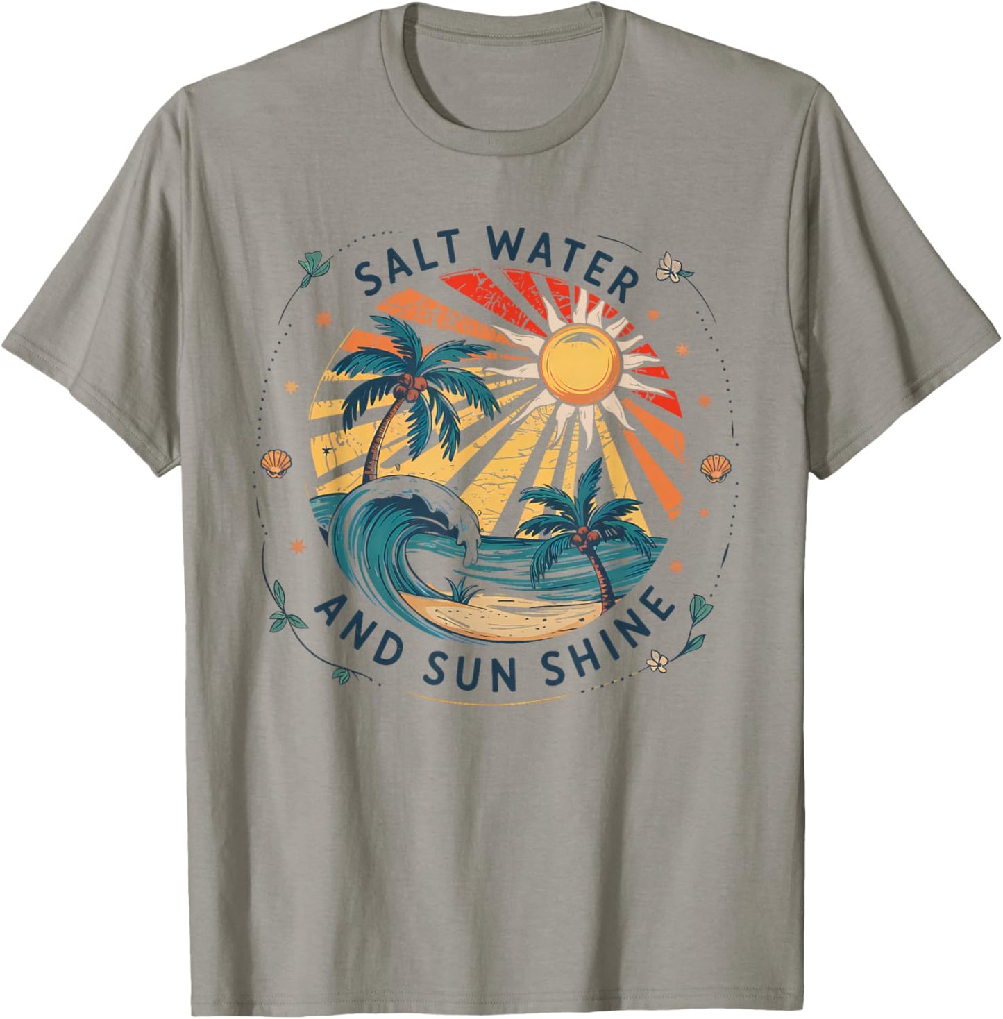 Salt Water And Sun Shine Vintage Beach Summer Men Women T-Shirt - T-Shirt | Sand