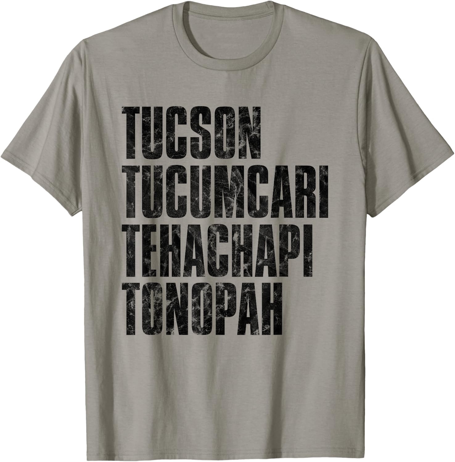 Tucson Tucumcari Tehachapi Tonapah Tourist - Grey, -Adults, Short Sleeve, , Printed Graphic T-Shirt - T-Shirt | Sand