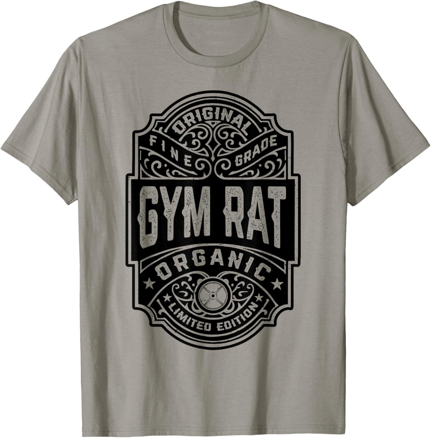 Gym Rat Vintage Whiskey Label Bodybuilding Gym Workout Men T-Shirt - T-Shirt | Sand