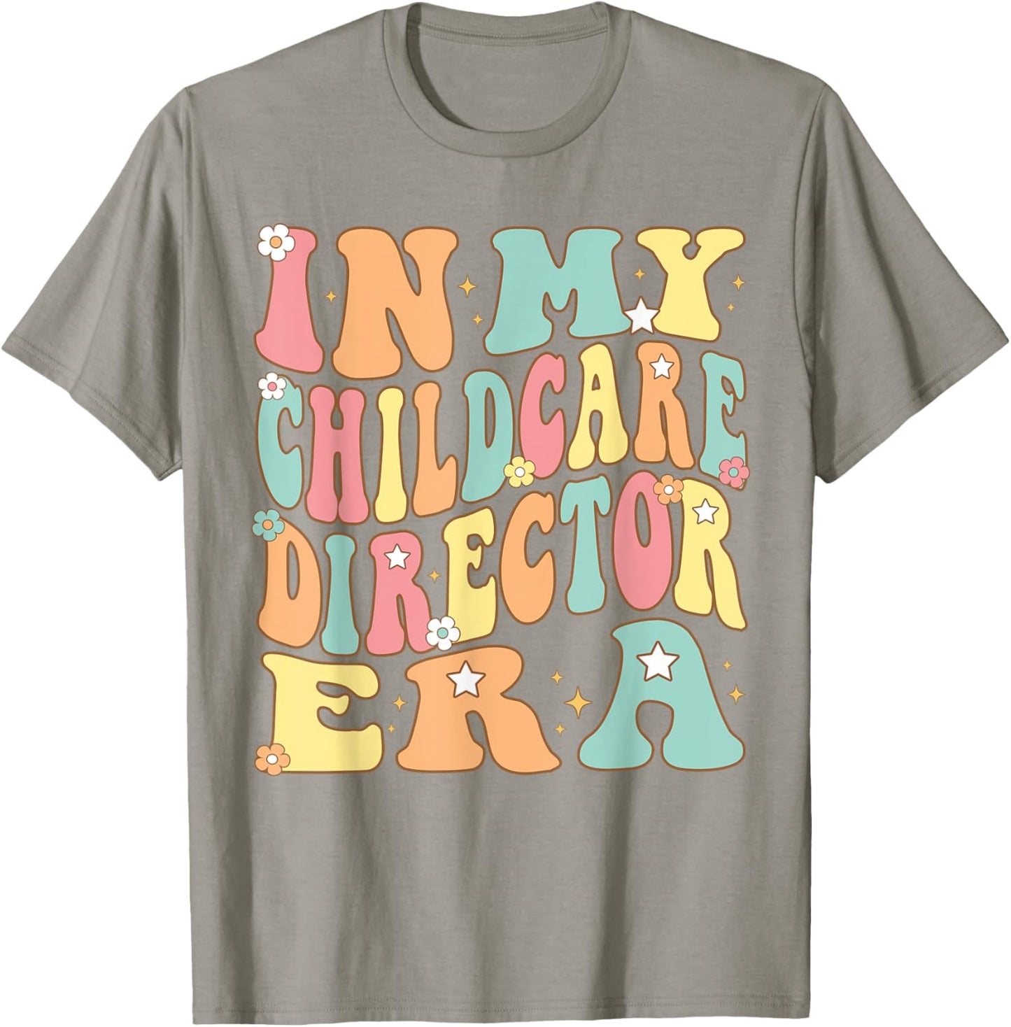 In My Childcare Director Era Groovy administrator Christmas T-Shirt - T-Shirt | Sand