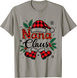 Nana Claus Santa Hat Christmas lights family Xmas Men Women T-Shirt - T-Shirt | Sand