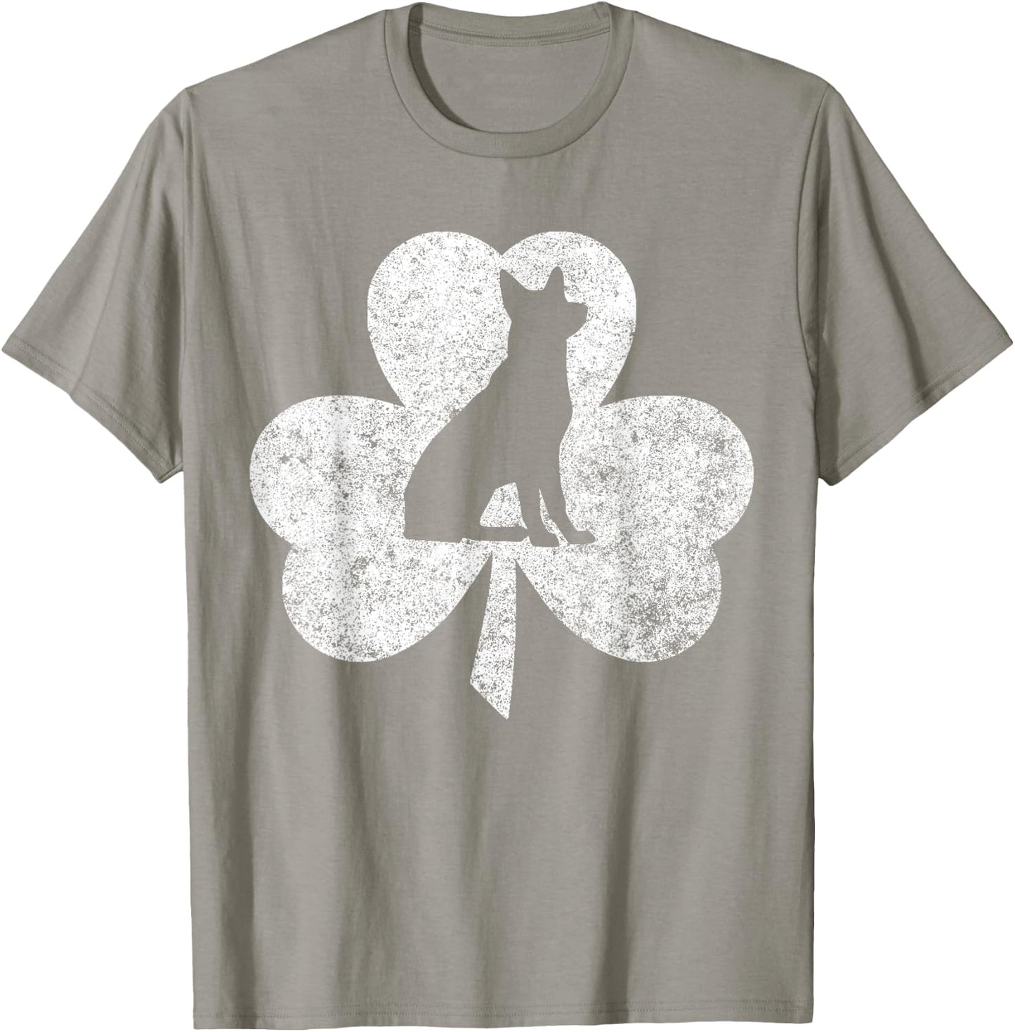 Saint Patricks Day Funny German Shepherd Irish Clover T-Shirt - T-Shirt | Sand