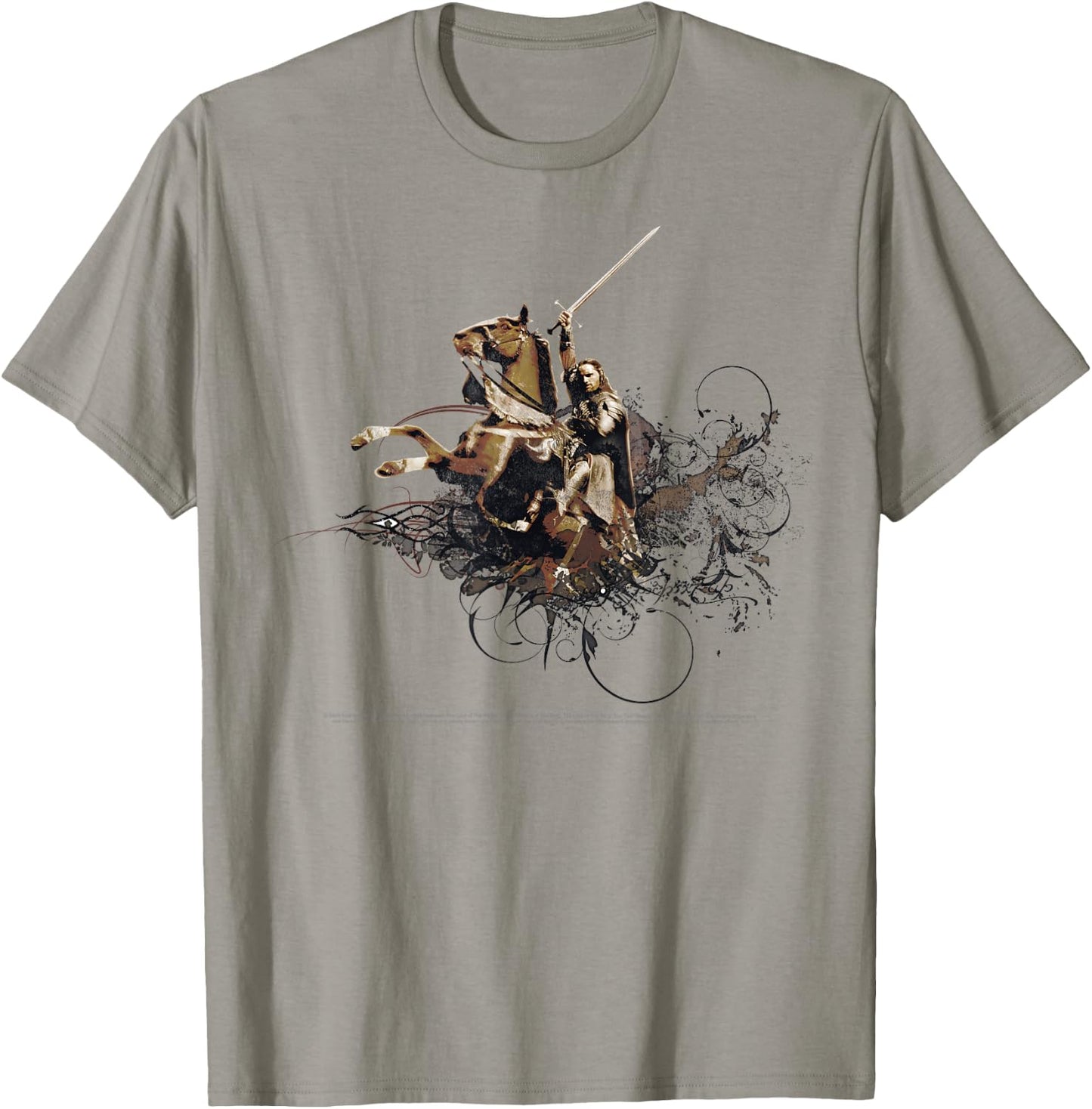 The Lord Of The Rings Aragorn Horse Portrait T-Shirt - T-Shirt | Sand