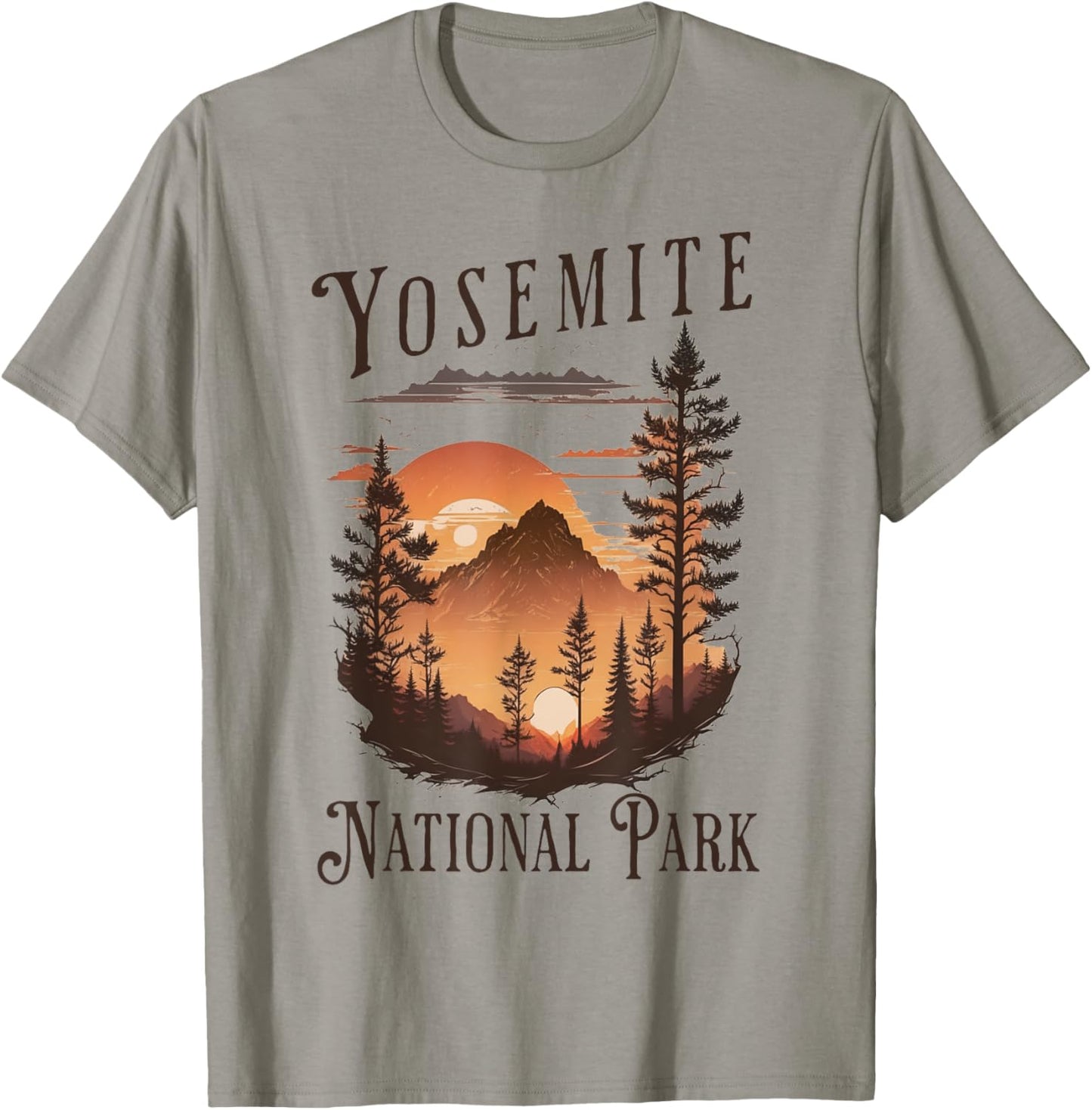 Yosemite National Park California USA Outdoor -Adults, -Kids Blue Short Sleeve Classic Fit T-Shirt - T-Shirt | Sand