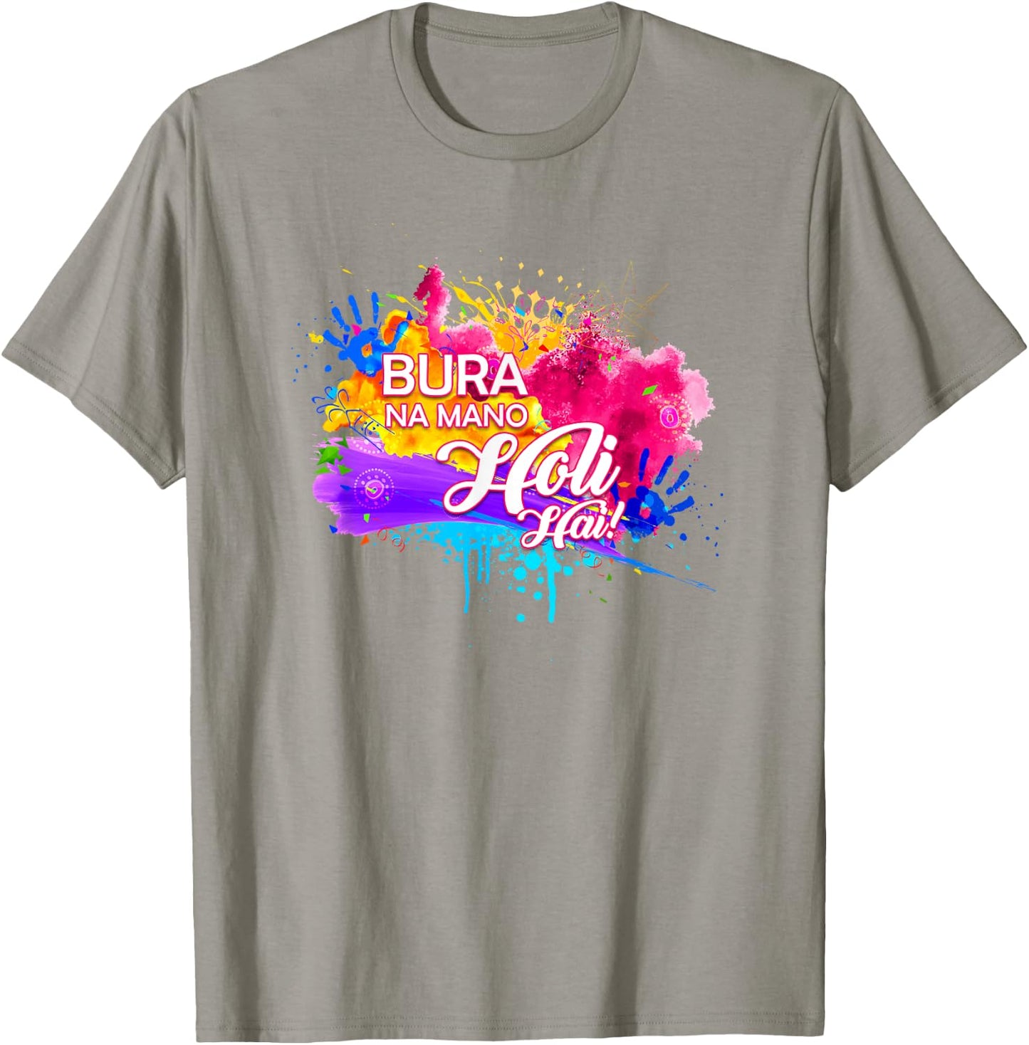 Colourful Hands Bura Na Mano Holi Shark T-Shirt - T-Shirt | Sand