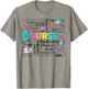 Retro Nurse Word, Nurse Life, Nurse stuff doodles T-Shirt - T-Shirt | Sand