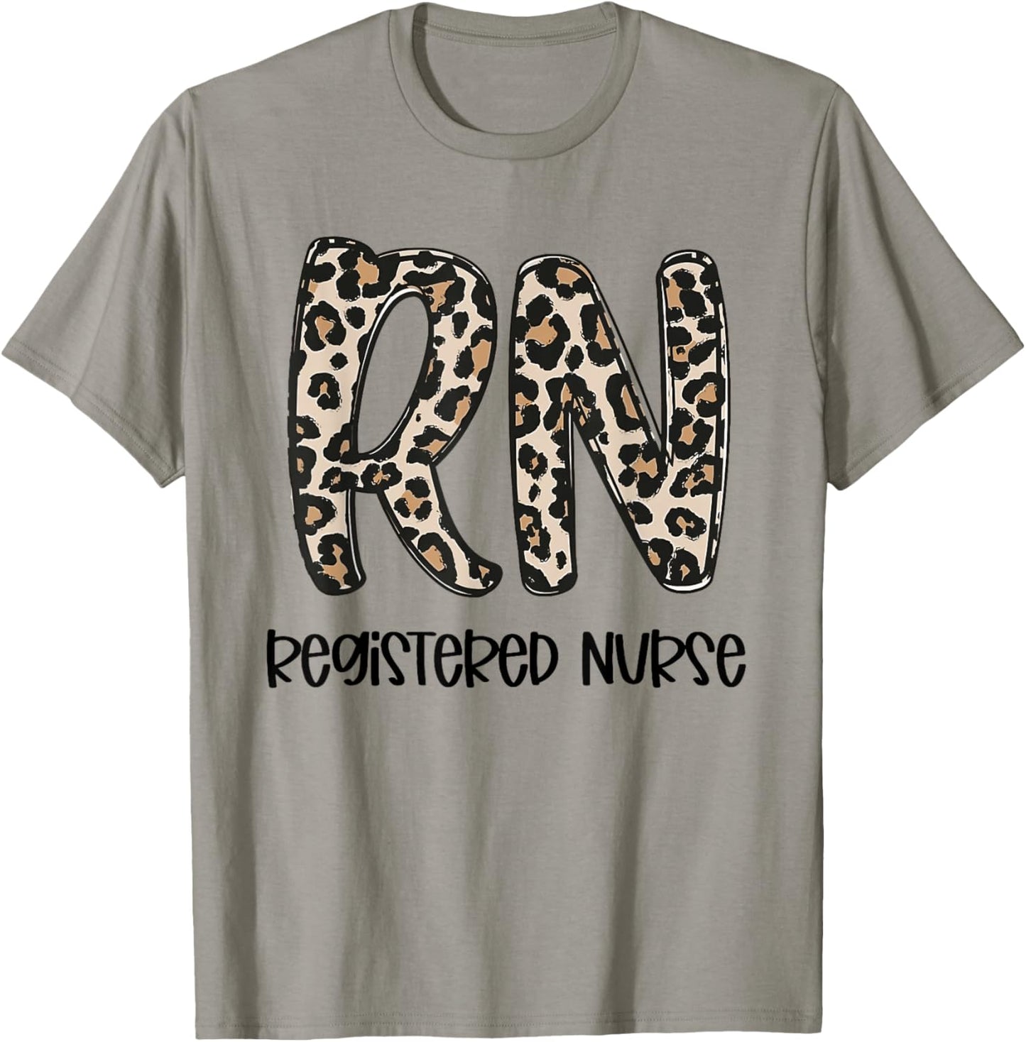 Women Registered Nurse - RN Nursing Leopard Print Nurse Day T-Shirt - T-Shirt | Sand