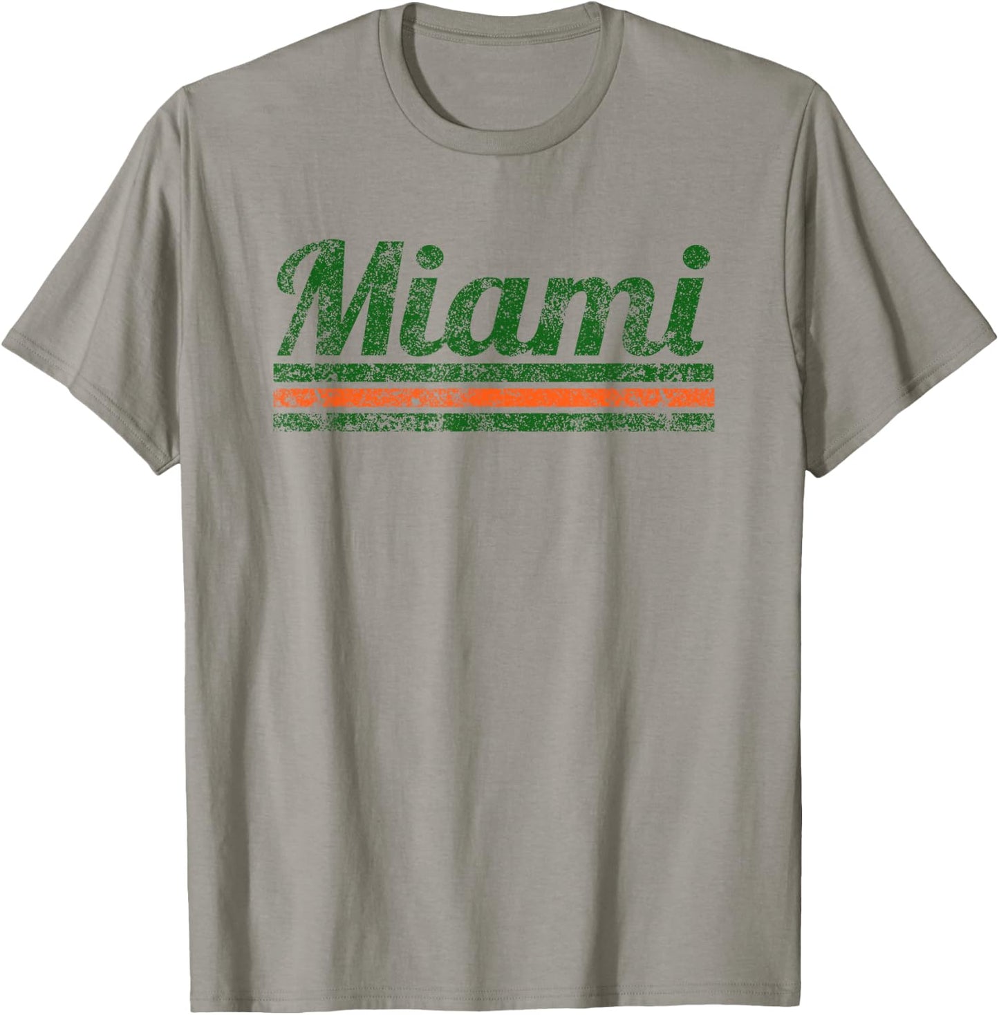 Miami Florida Retro Vintage Weathered Stripe Throwback T-Shirt - T-Shirt | Sand