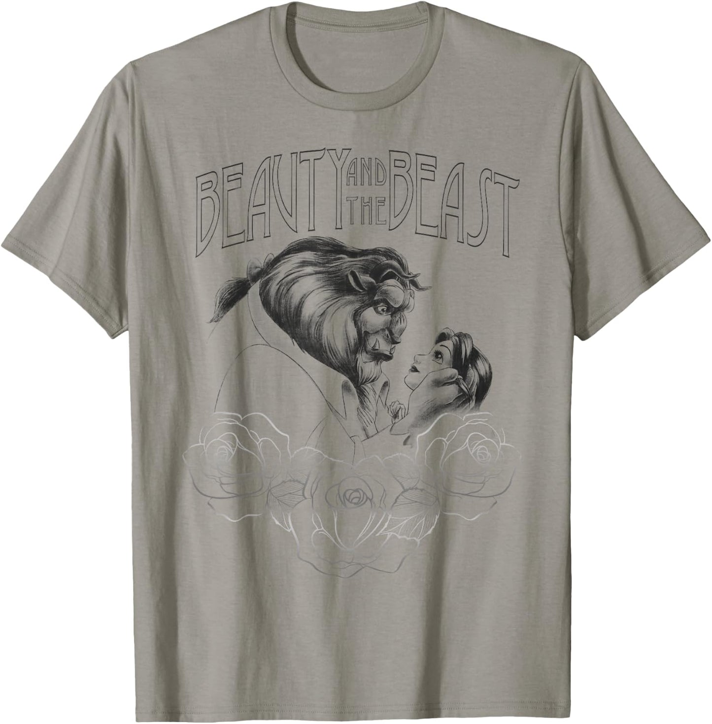 Disney Beauty and the Beast Belle and Beast Line Art Sketch T-Shirt - T-Shirt | Sand