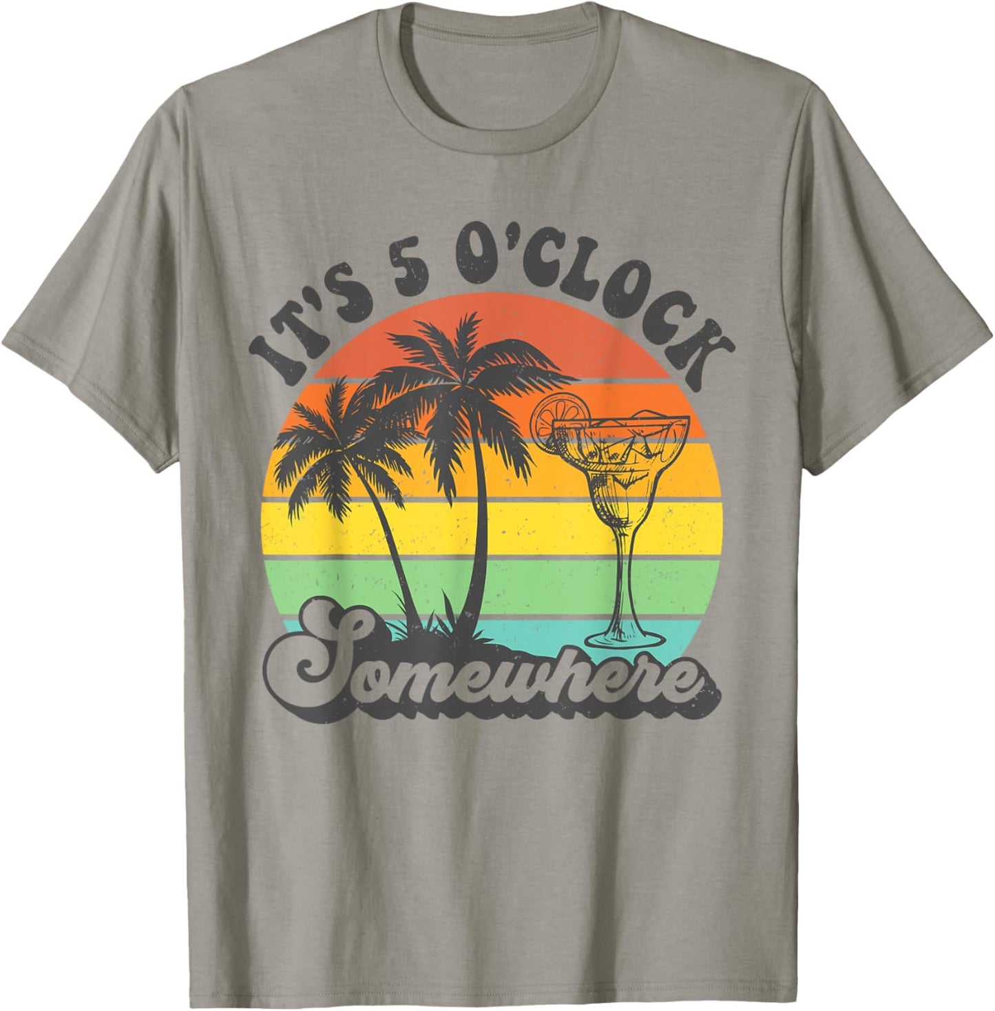 It's 5 O'clock Somewhere Coconut Tree Funny Summer Beach Women T-Shirt - T-Shirt | Sand