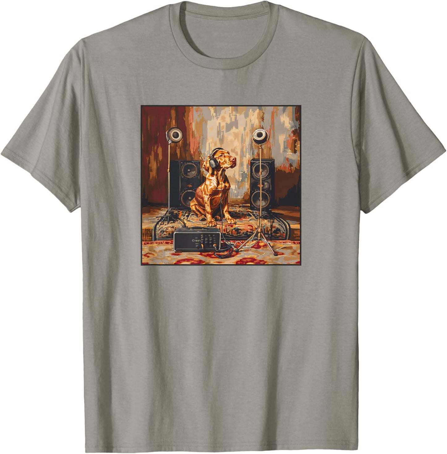 Vizsla Music Lover Painting Dog T-Shirt - T-Shirt | Sand
