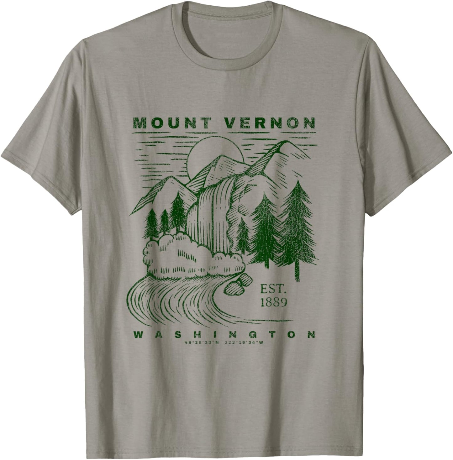 Mount Vernon Washington Travel Souvenir Rustic Mount Vernon T-Shirt - T-Shirt | Sand