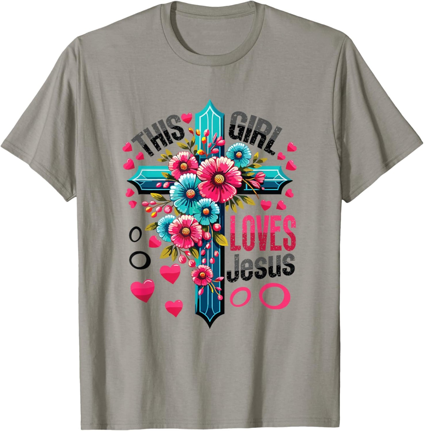 This Girl Loves Jesus Cute Christian Girl Jesus T-Shirt - T-Shirt | Sand
