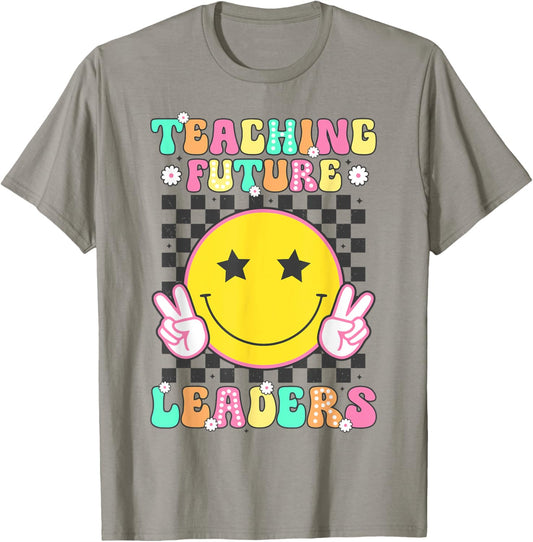 Groovy Teacher Retro Teaching Future Leaders Back To School Women Kids T-Shirt - T-Shirt | Sand