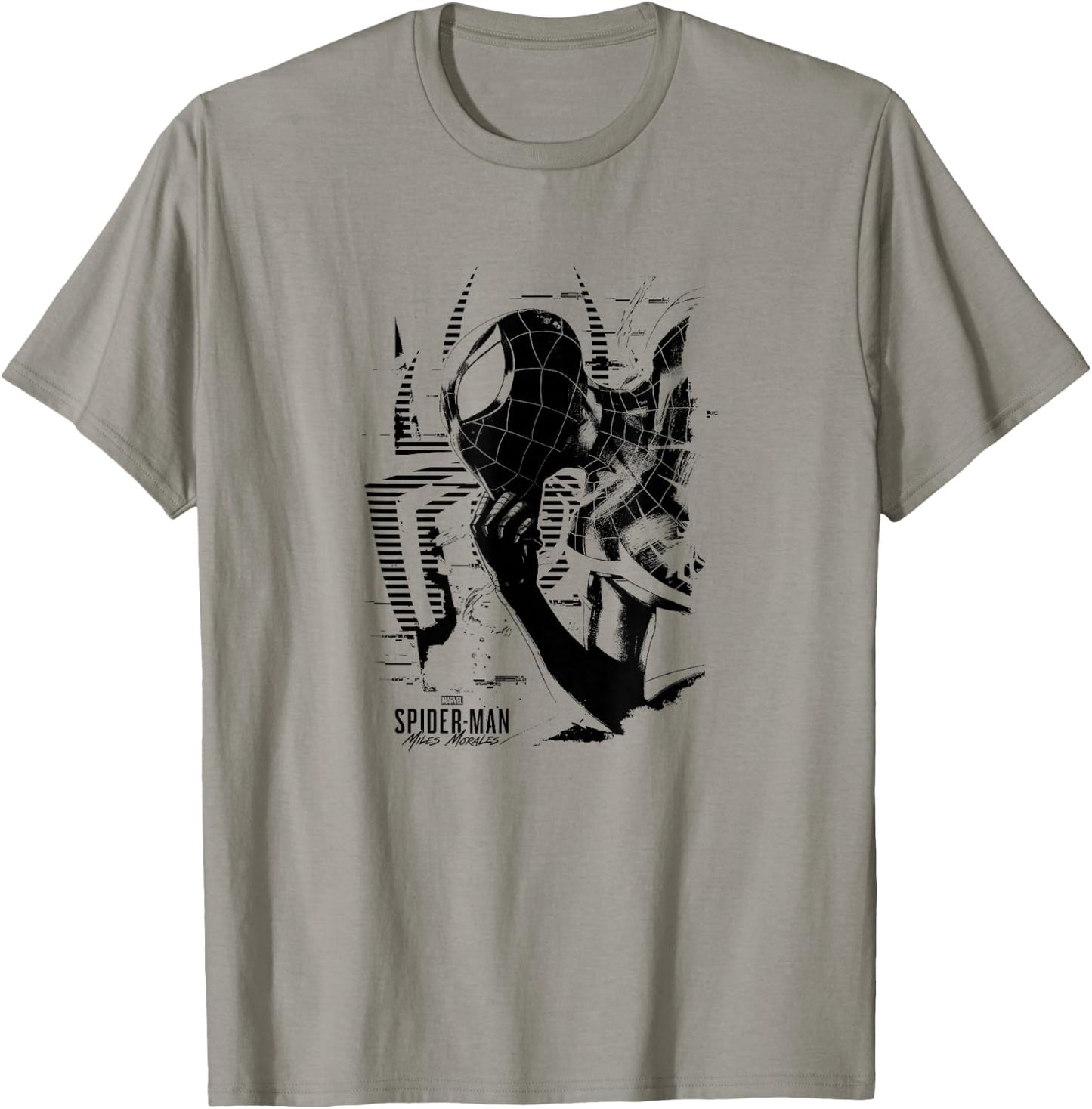 Marvel Spider-Man: Miles Morales Black & White Portrait T-Shirt - T-Shirt | Sand