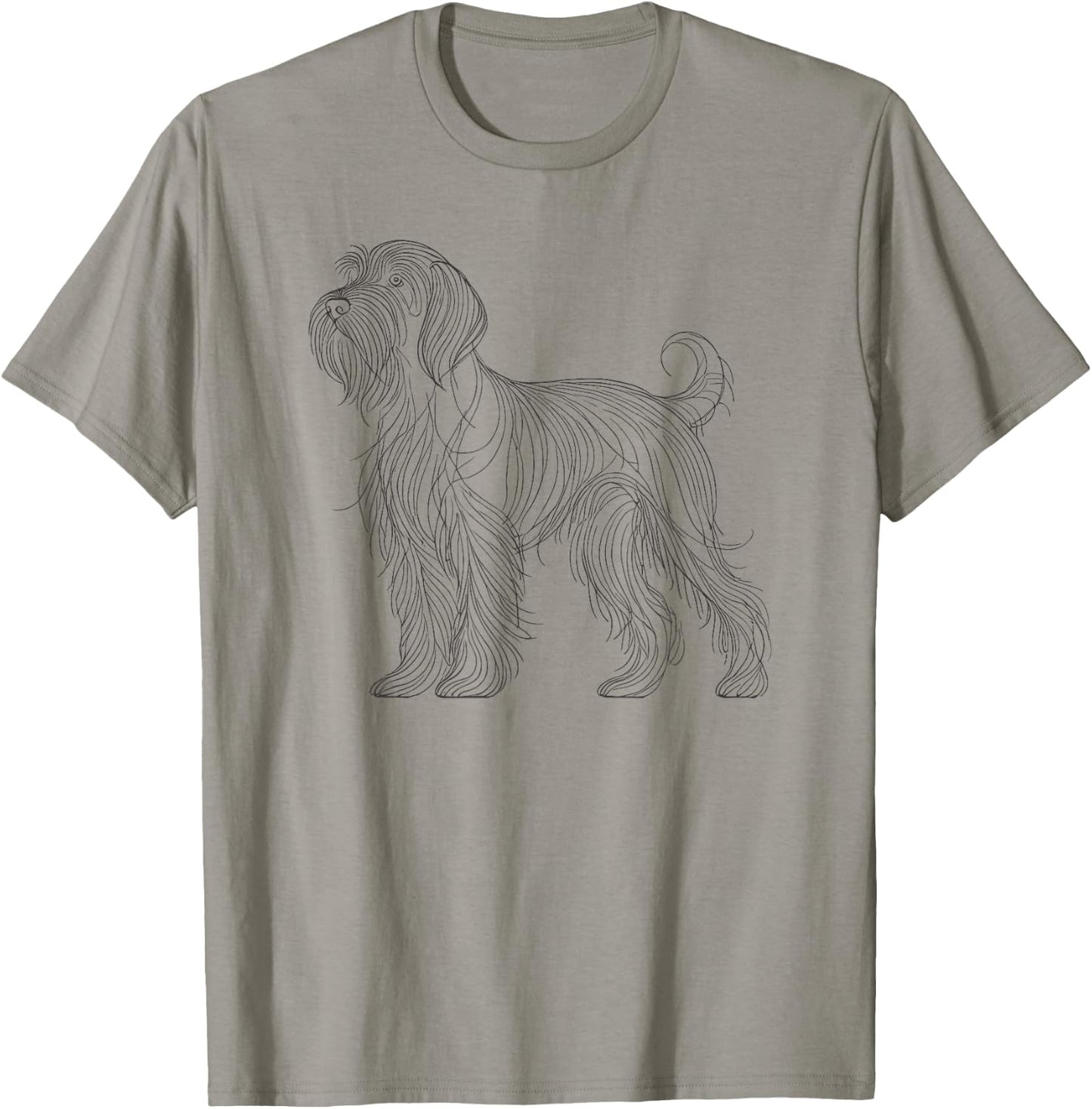 Line Art Wirehaired Pointing Griffon T-Shirt - T-Shirt | Sand