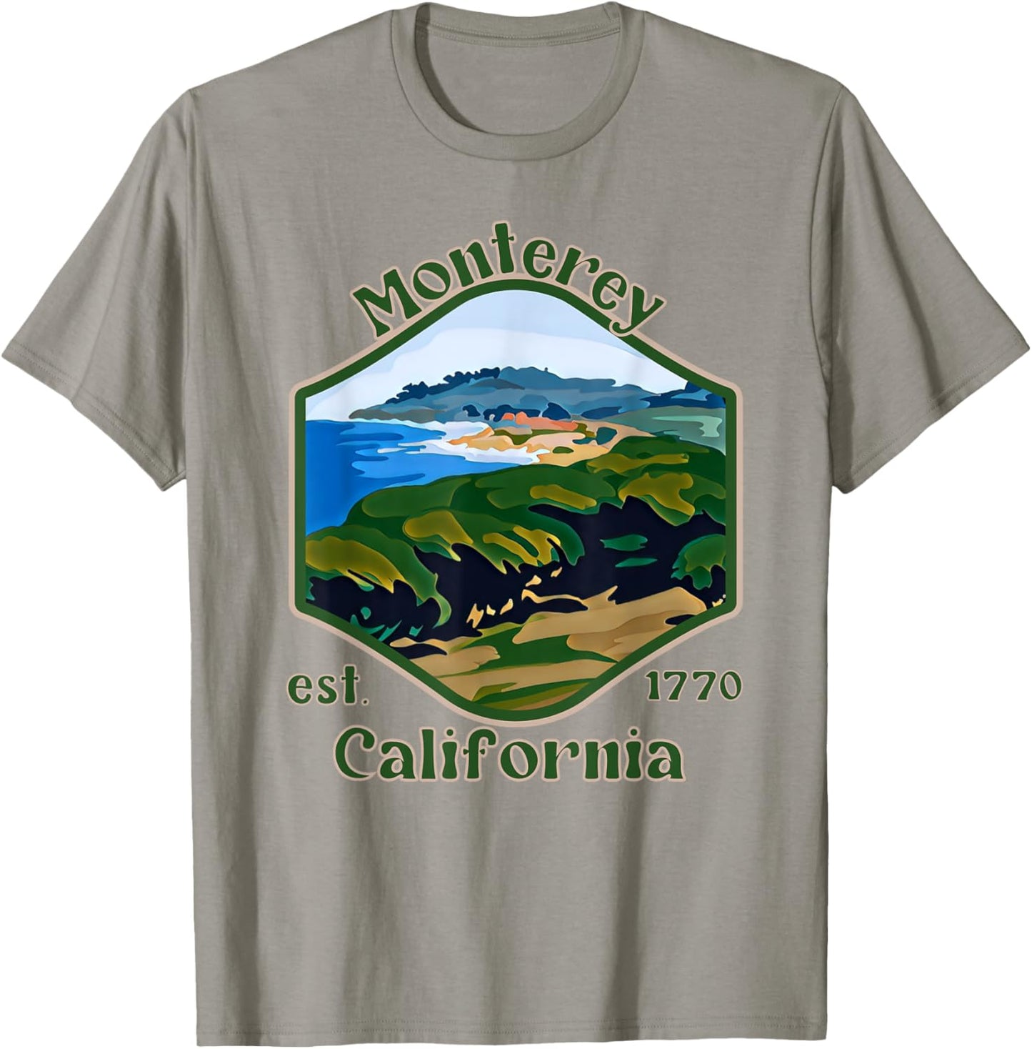 Monterey California Painting T-Shirt - T-Shirt | Sand