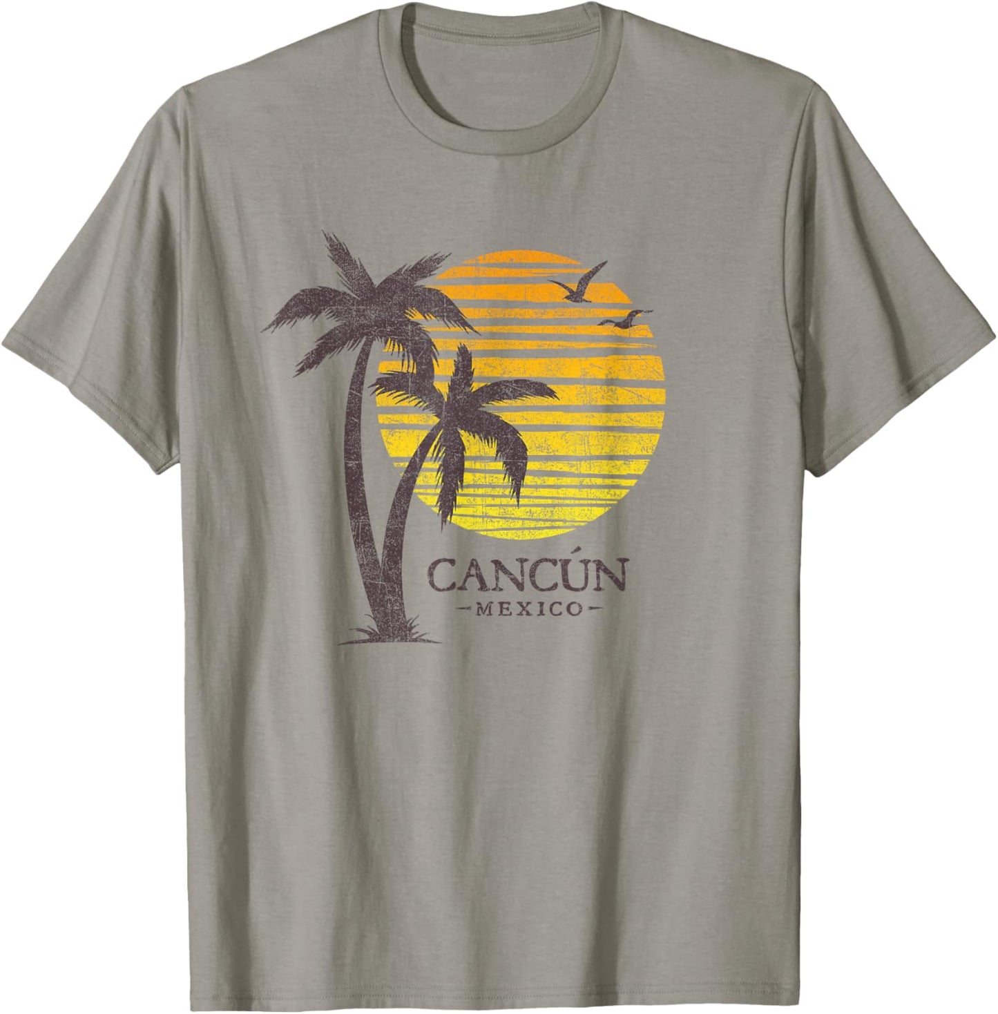 Cancun Mexico Souvenir Beach Sunset Vintage T-Shirt - T-Shirt | Sand
