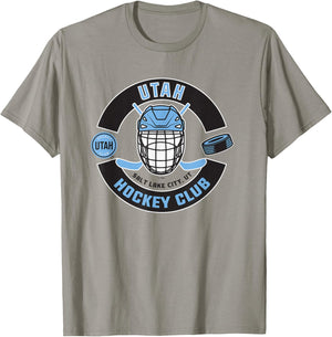 Utah Hockey Club Mask Gray Officially Licensed T-Shirt - T-Shirt | Sand