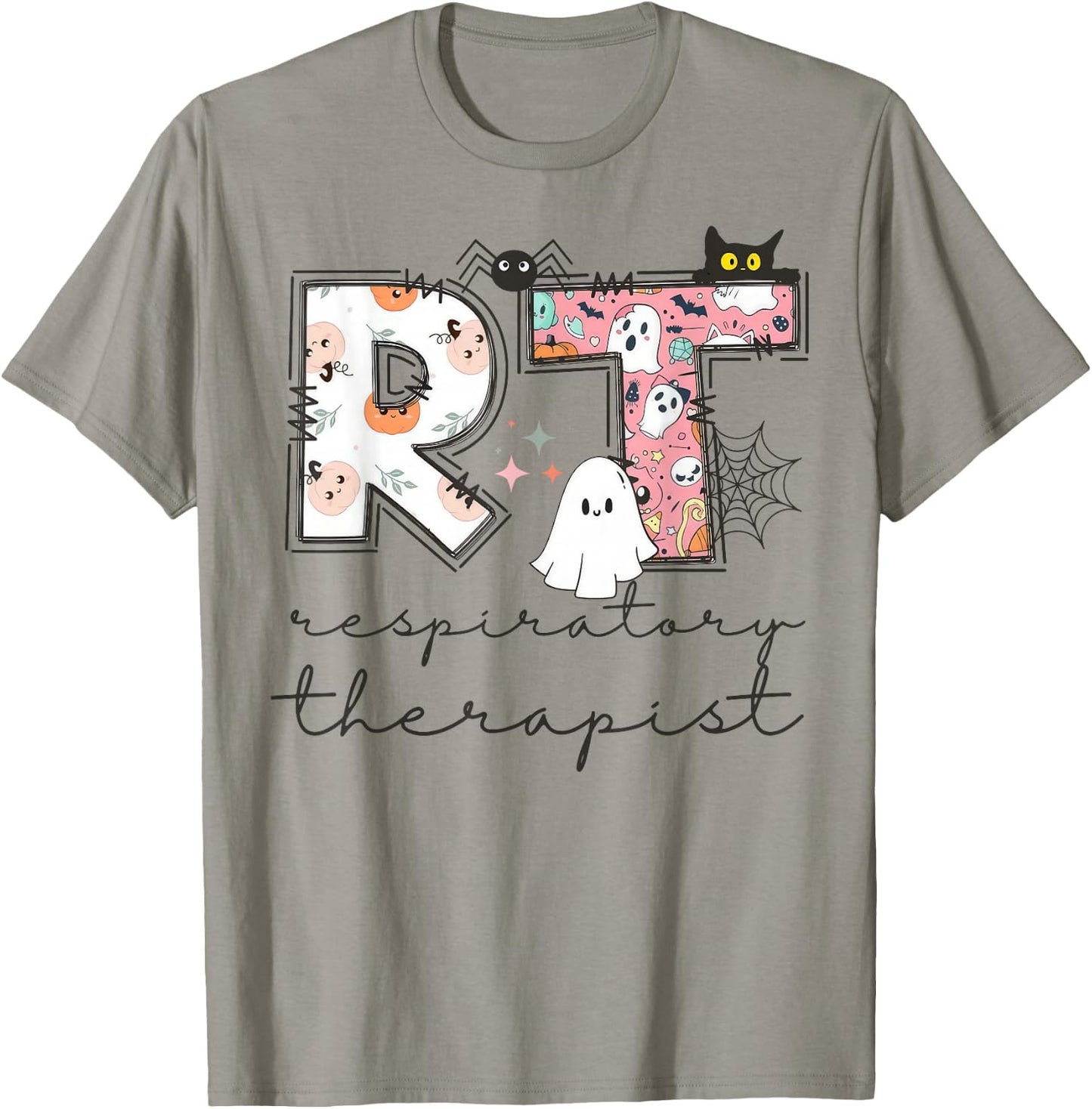 Respiratory Therapist Ghost RT Respiratory Therapy Halloween T-Shirt - T-Shirt | Sand