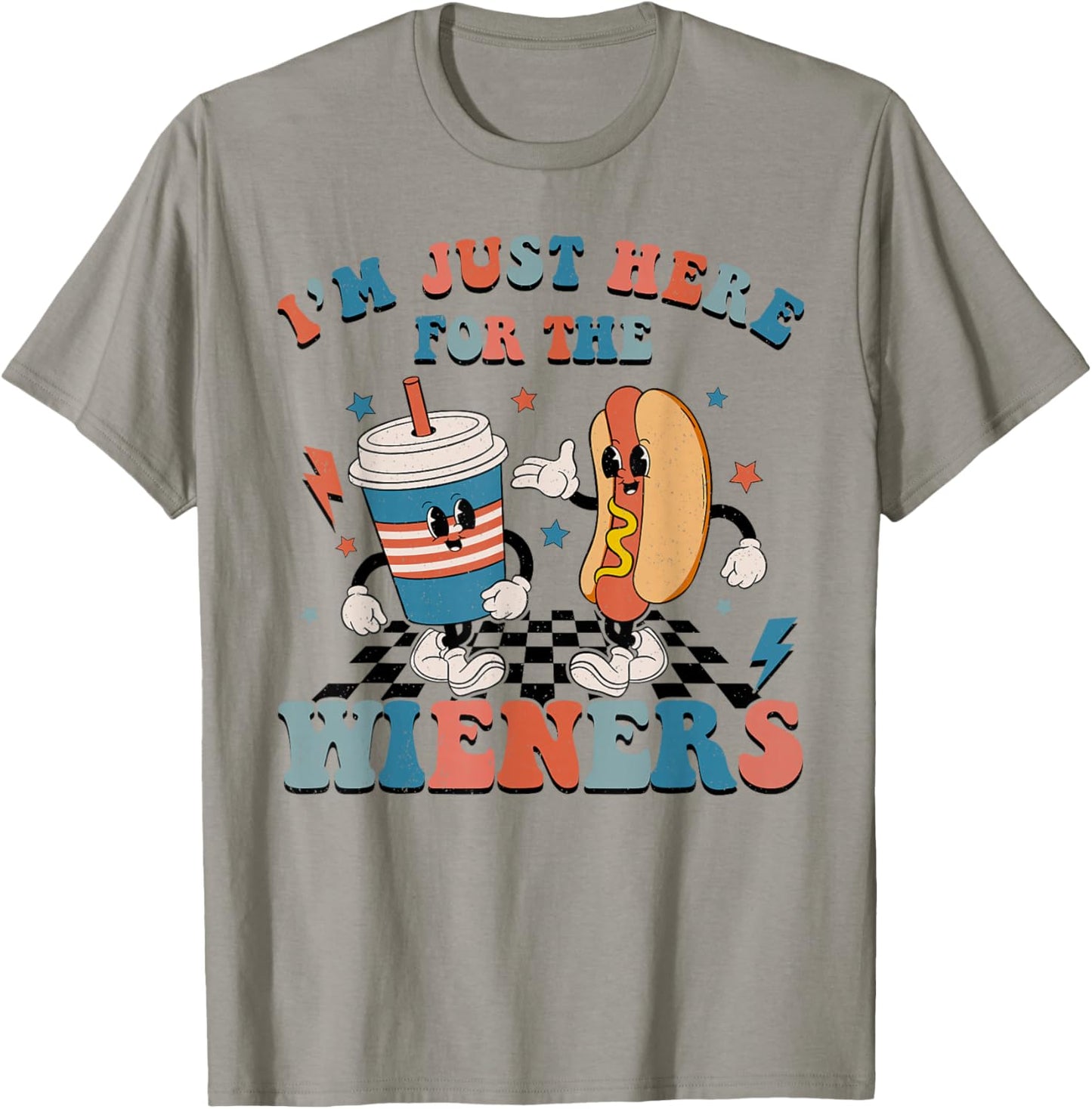 Hot Dog I'm Just Here For The Wieners 4Th Of July Women T-Shirt - T-Shirt | Sand