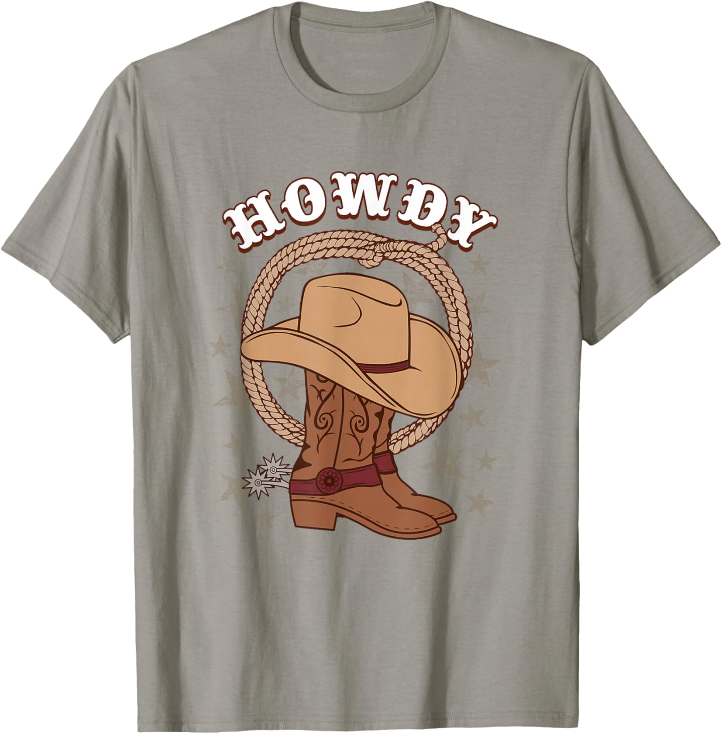 American Western Howdy Gear for Cowboys & Cowgirls Howdy Funny Cowboy Boots Hat Texas Rodeo Country Western T-Shirt - T-Shirt | Sand