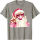 Santa Claus Blowing Bubble Gum Pink Sunglasses Christmas T-Shirt - T-Shirt | Sand