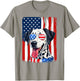 USA America Flag Dalmatian Dog 4th of July Patriotic T-Shirt - T-Shirt | Sand