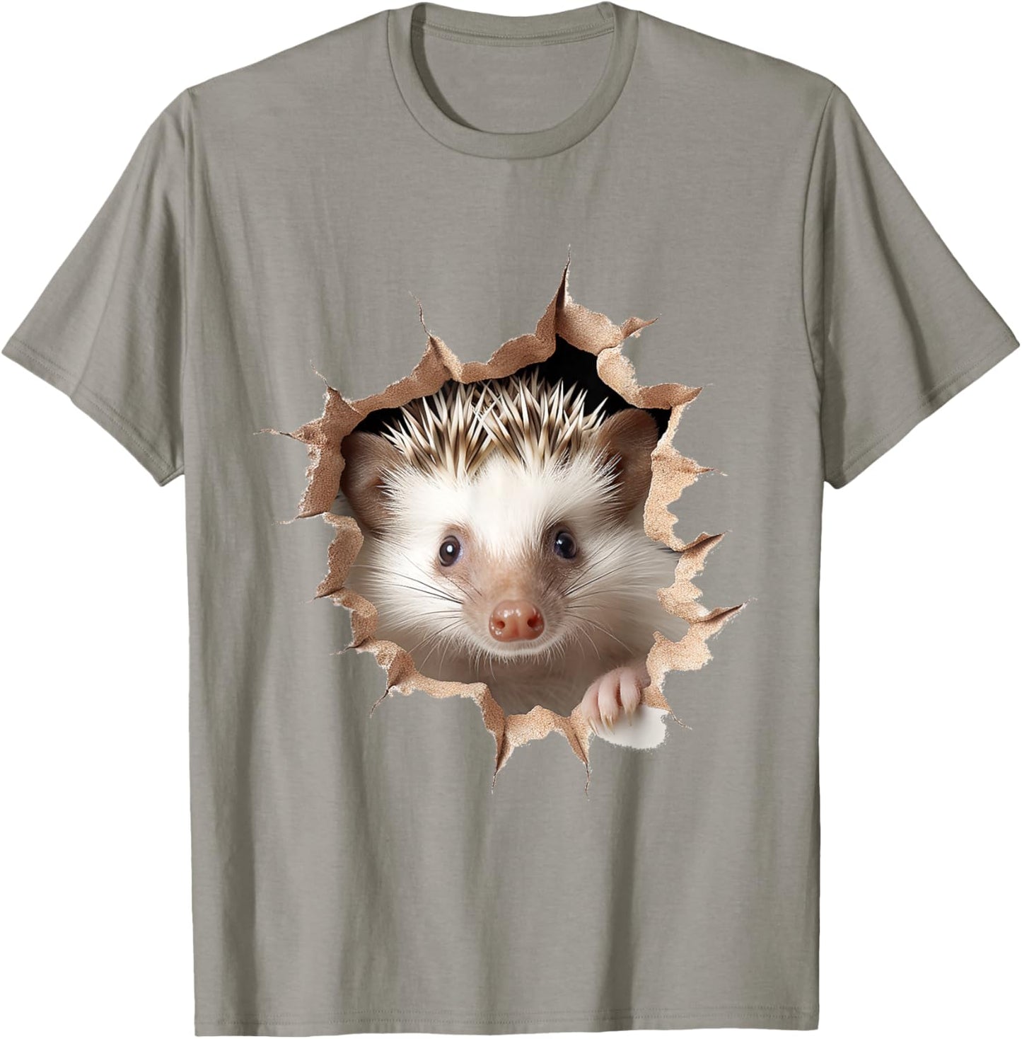 Hedgehog Animal Print Portrait Cute Hedgehog T-Shirt - T-Shirt | Sand