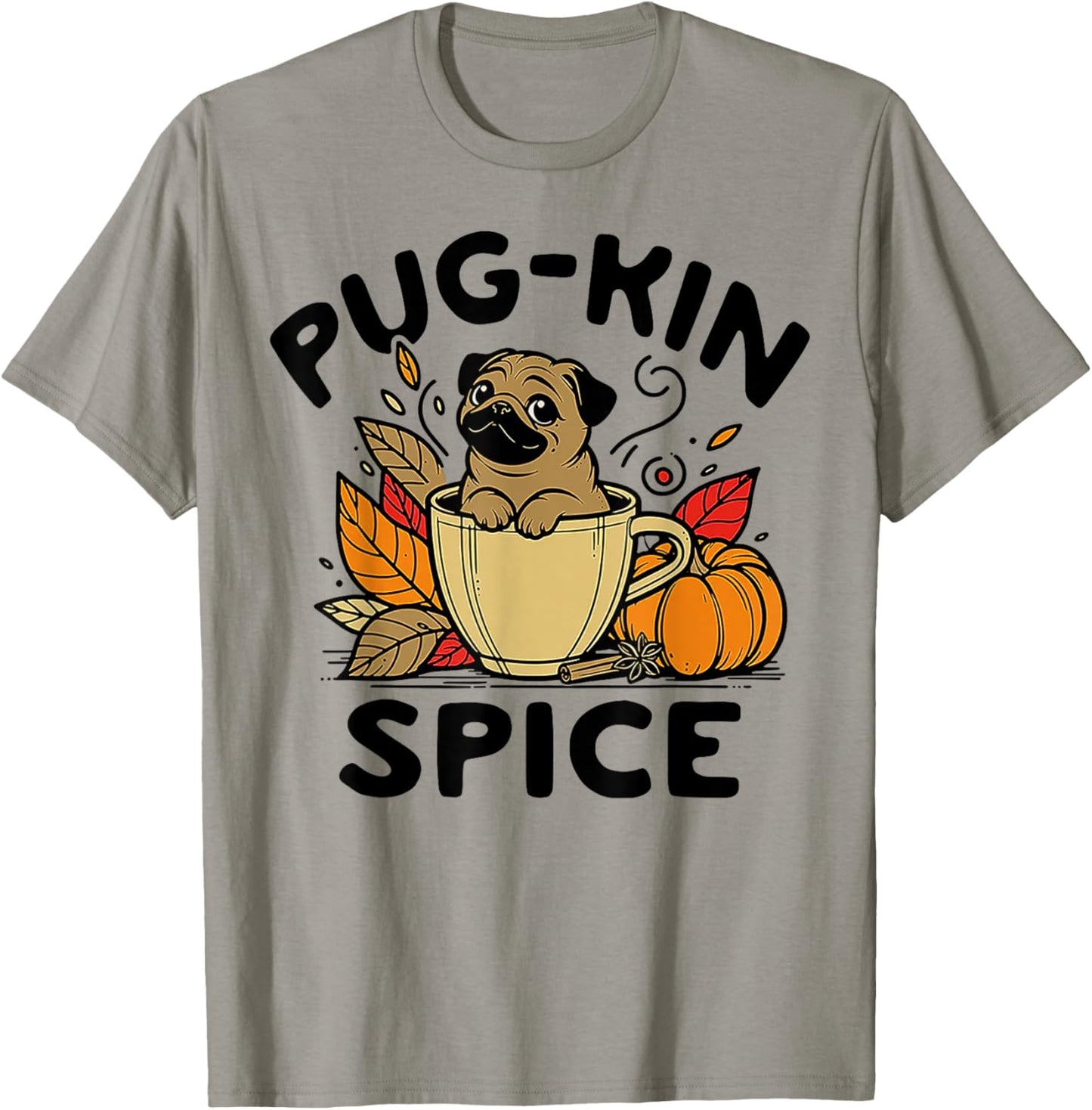 Pug-kin Spice T-Shirt - T-Shirt | Sand