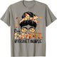 Ratchet Nurse One Thankful Messy Bun Thanksgiving Autumn T-Shirt - T-Shirt | Sand