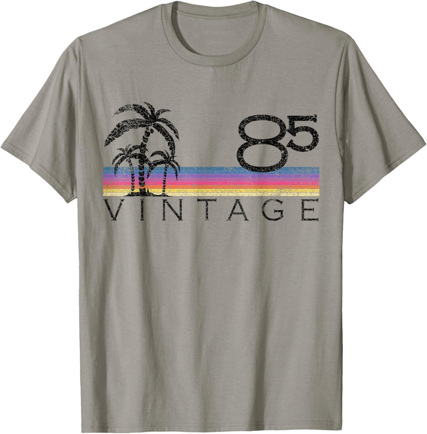 Vintage Surfing 1985 Pacific Ocean Sunset 40th Birthday Gift T-Shirt - T-Shirt | Sand