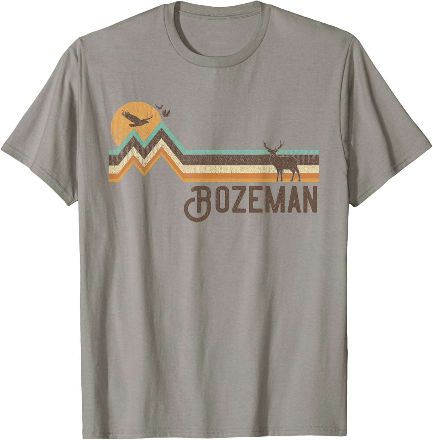 Bozeman - Vintage Men Women 70s 80s Graphic Cool Nature T-Shirt - T-Shirt | Sand