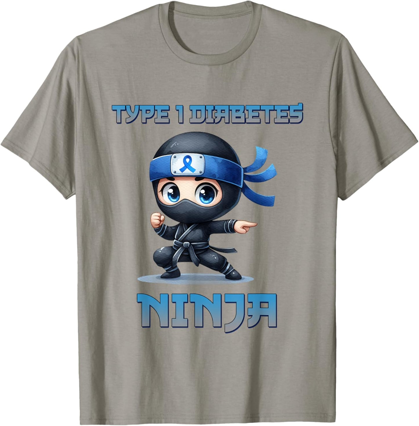 Type 1 Diabetes Awareness Ninja T1D Warrior Fighter Kids T-Shirt - T-Shirt | Sand