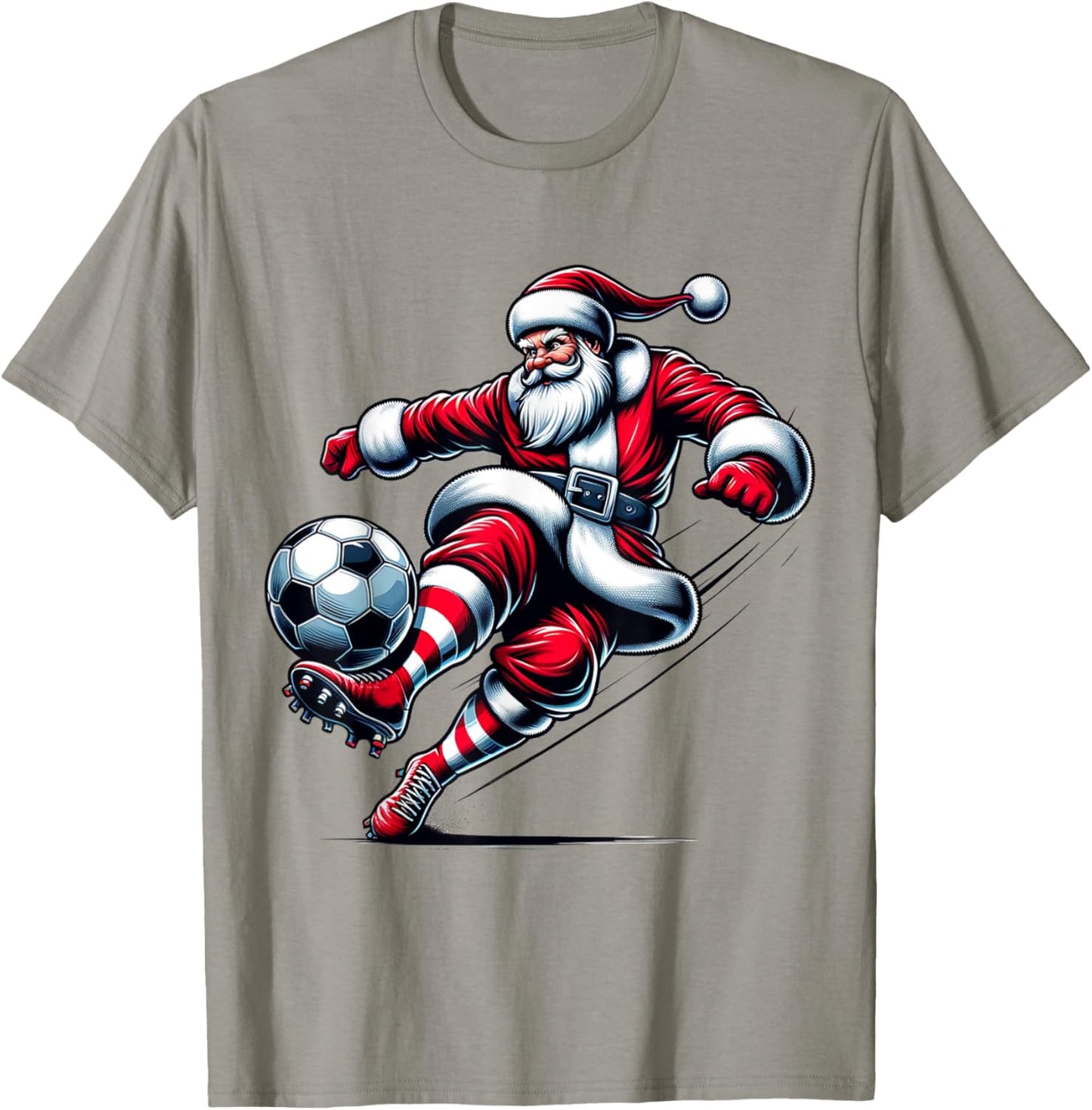 Santa Plays Soccer Christmas Sports Women Men Kids T-Shirt - T-Shirt | Sand