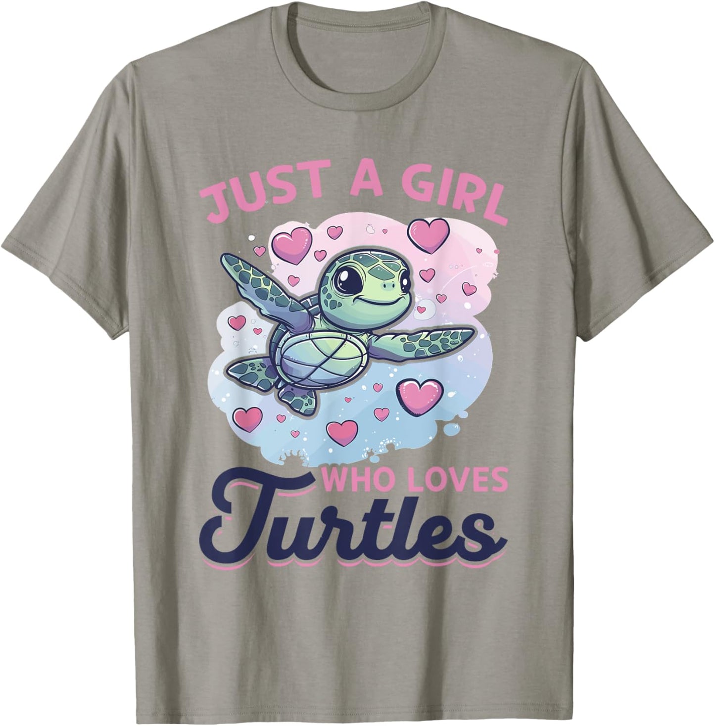 Funny Sea Turtle Animal Just A Girl Who Loves Turtles T-Shirt - T-Shirt | Sand