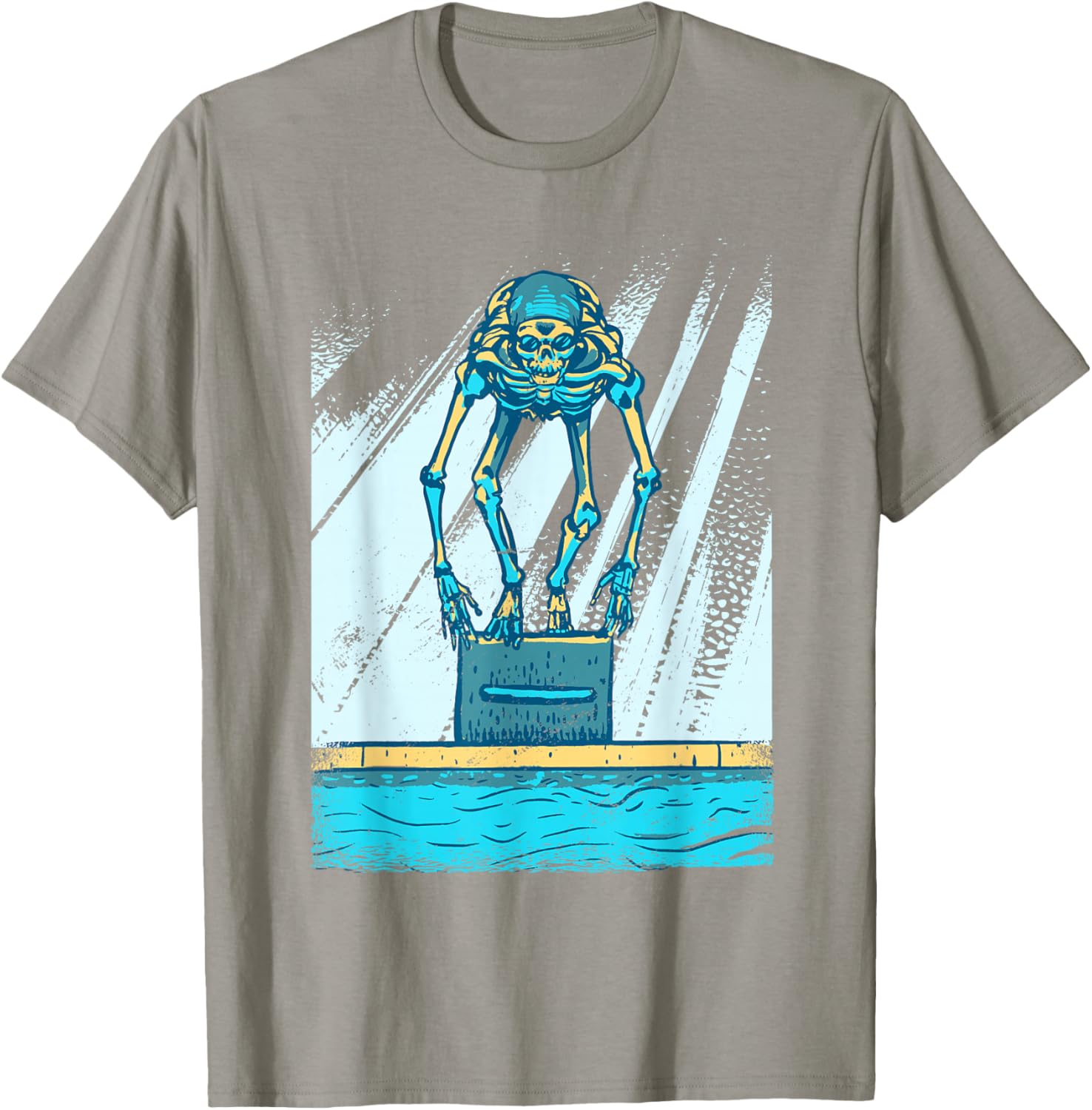 Competition Swimming Skeleton Swimmer T-Shirt - T-Shirt | Sand