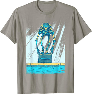 Competition Swimming Skeleton Swimmer T-Shirt - T-Shirt | Sand
