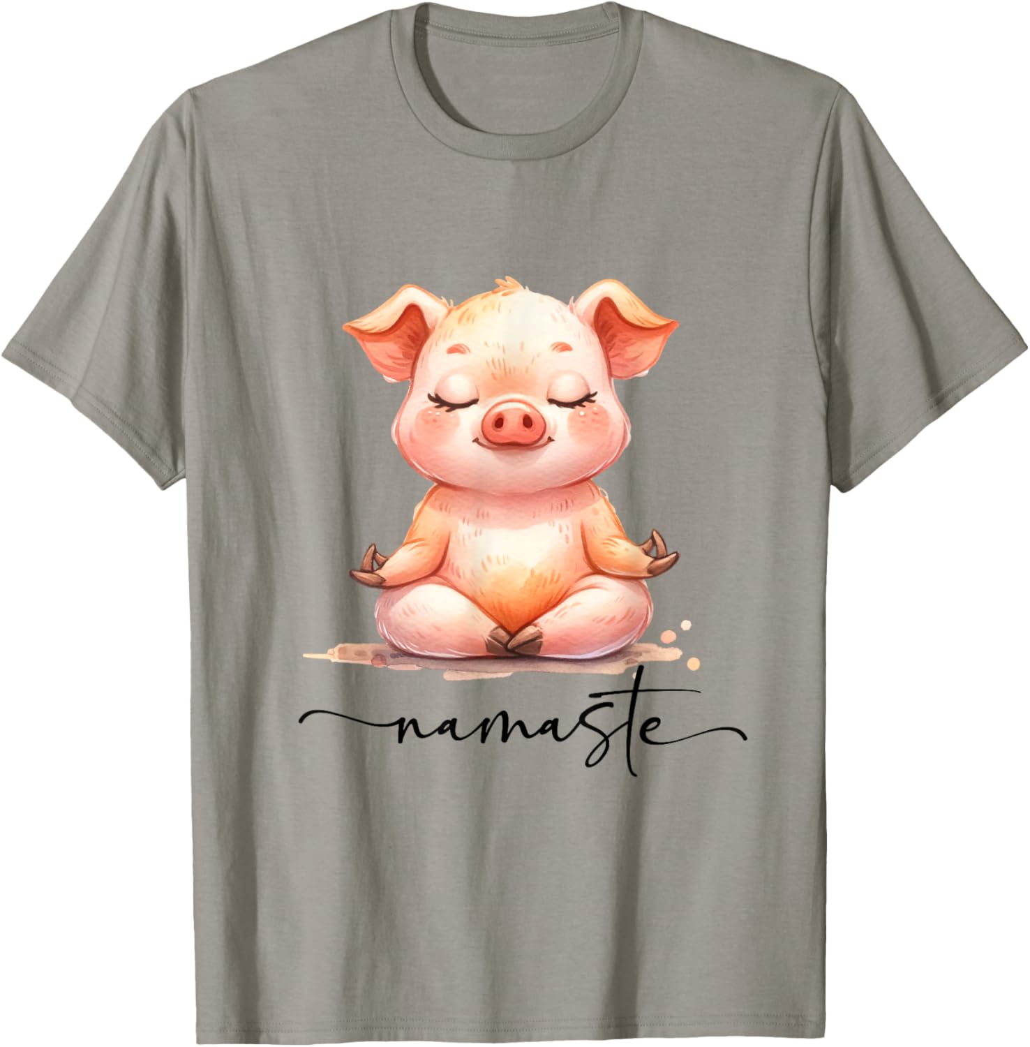 Cute Pig Yoga Colorful Meditation Zen Namaste T-Shirt - T-Shirt | Sand