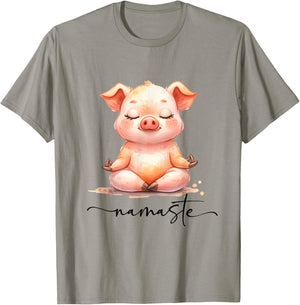 Cute Pig Yoga Colorful Meditation Zen Namaste T-Shirt - T-Shirt | Sand