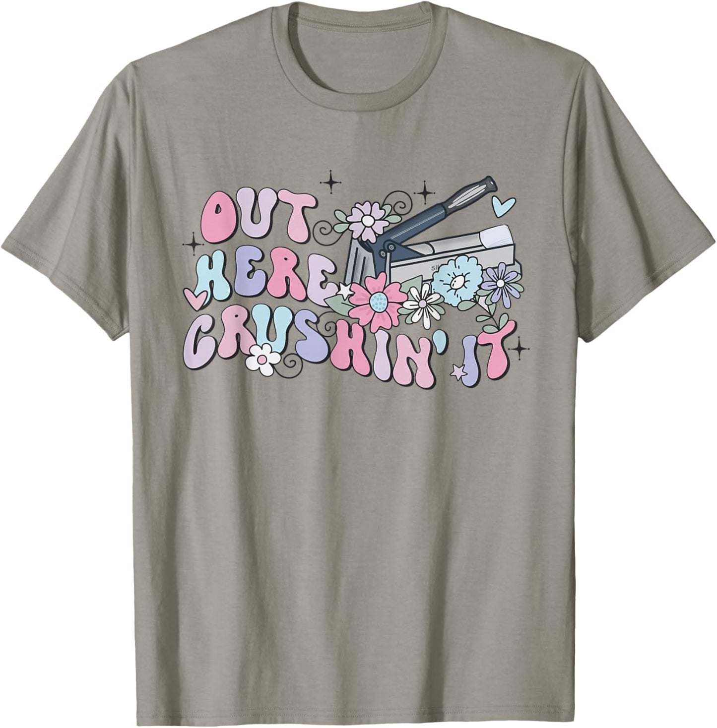 Retro Groovy Flower Medication Aide Out Here Crushin' It LPN T-Shirt - T-Shirt | Sand