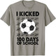 I Kicked 100 Days of School Soccer 100th Day Sport Kids Boys T-Shirt - T-Shirt | Sand