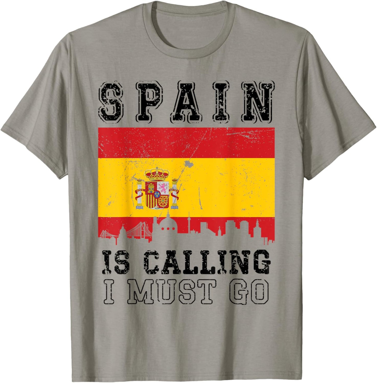 Spain Is Calling And I Must Go Anniversary I Love Spain Trip T-Shirt - T-Shirt | Sand